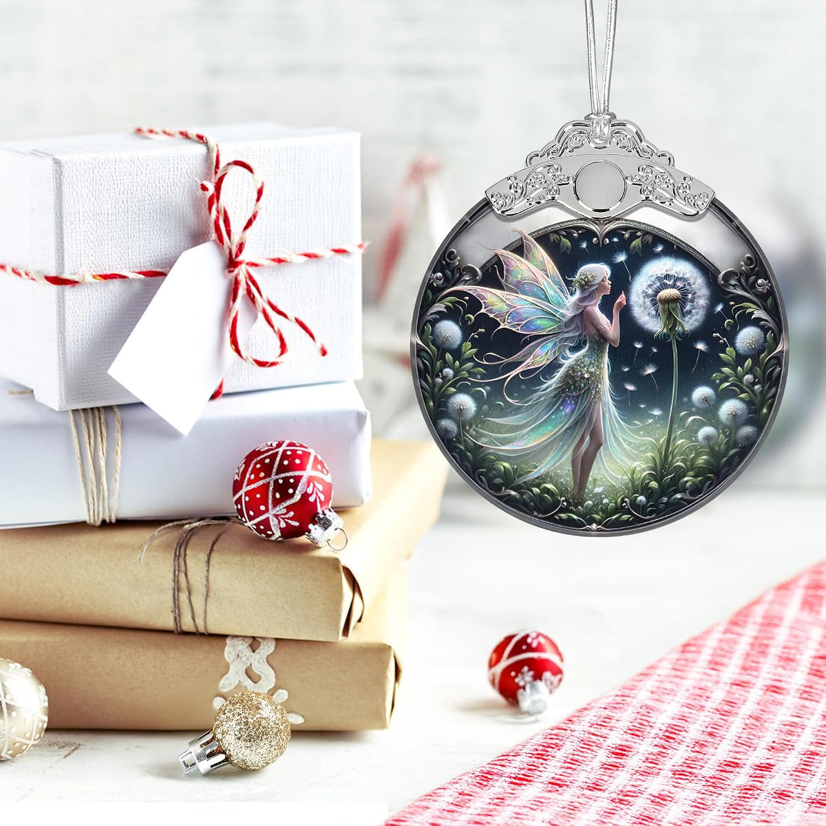 Christmas Ornament, 2026 Ornaments for Christmas Tree, Stained Glass Hanging Ornament, Holiday Ornaments, Unique Gift Idea - Fairy