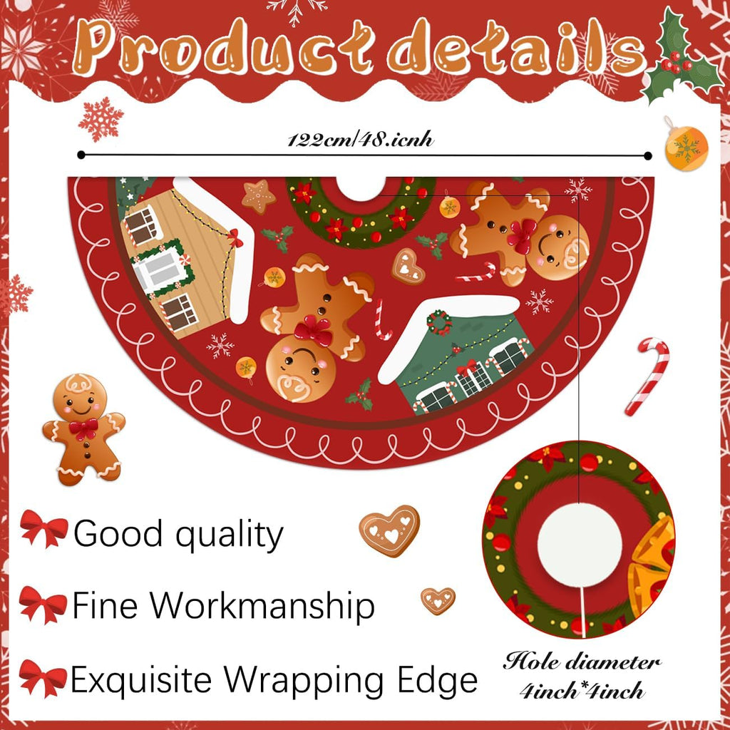 Gingerbread Christmas Decorations Christmas Tree Skirt 48Inch