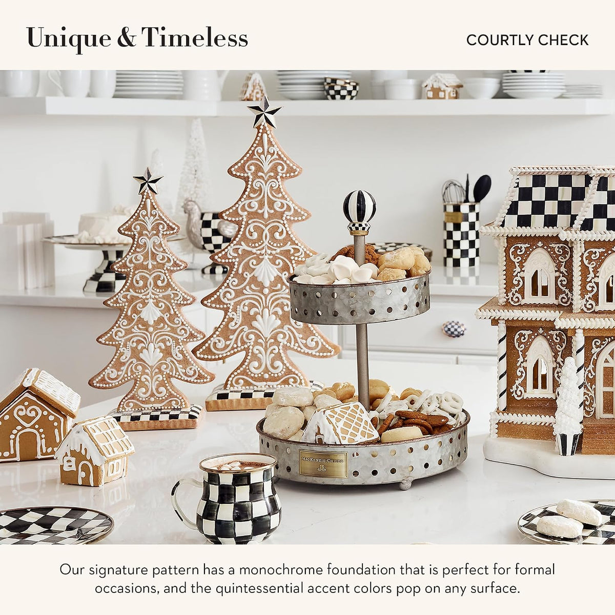 MACKENZIE-CHILDS Tabletop Tree, Small, Gingerbread Cookie