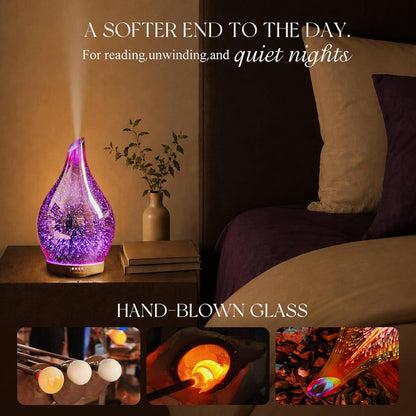 Essential Oil Diffuser 280Ml Handmade Glass Diffuser 7H Runtime