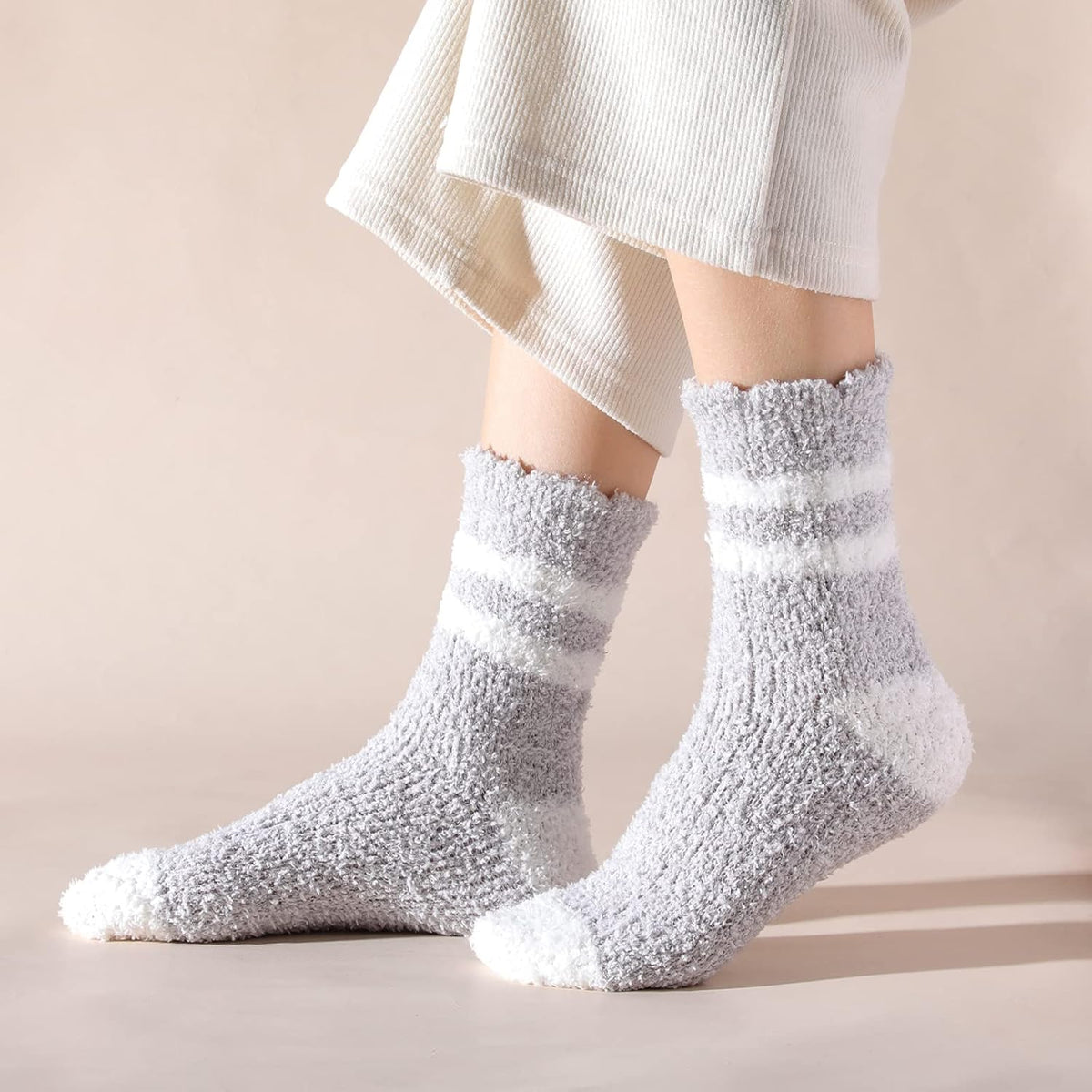 Fuzzy Socks for Women - Fluffy Cozy Slipper Socks for Women, Women'S Ultra Soft Winter Thick Warm Fuzzy Sleeping Sock for Home, Candy Colorful