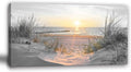 -Black and White Sunset Beach Wall Art Coastal Room Decor Ocean Picture for Living Room Wall Art Bedroom Seascape Artwork Prints Sea Scene Painting Modern Bathroom Office Decor
