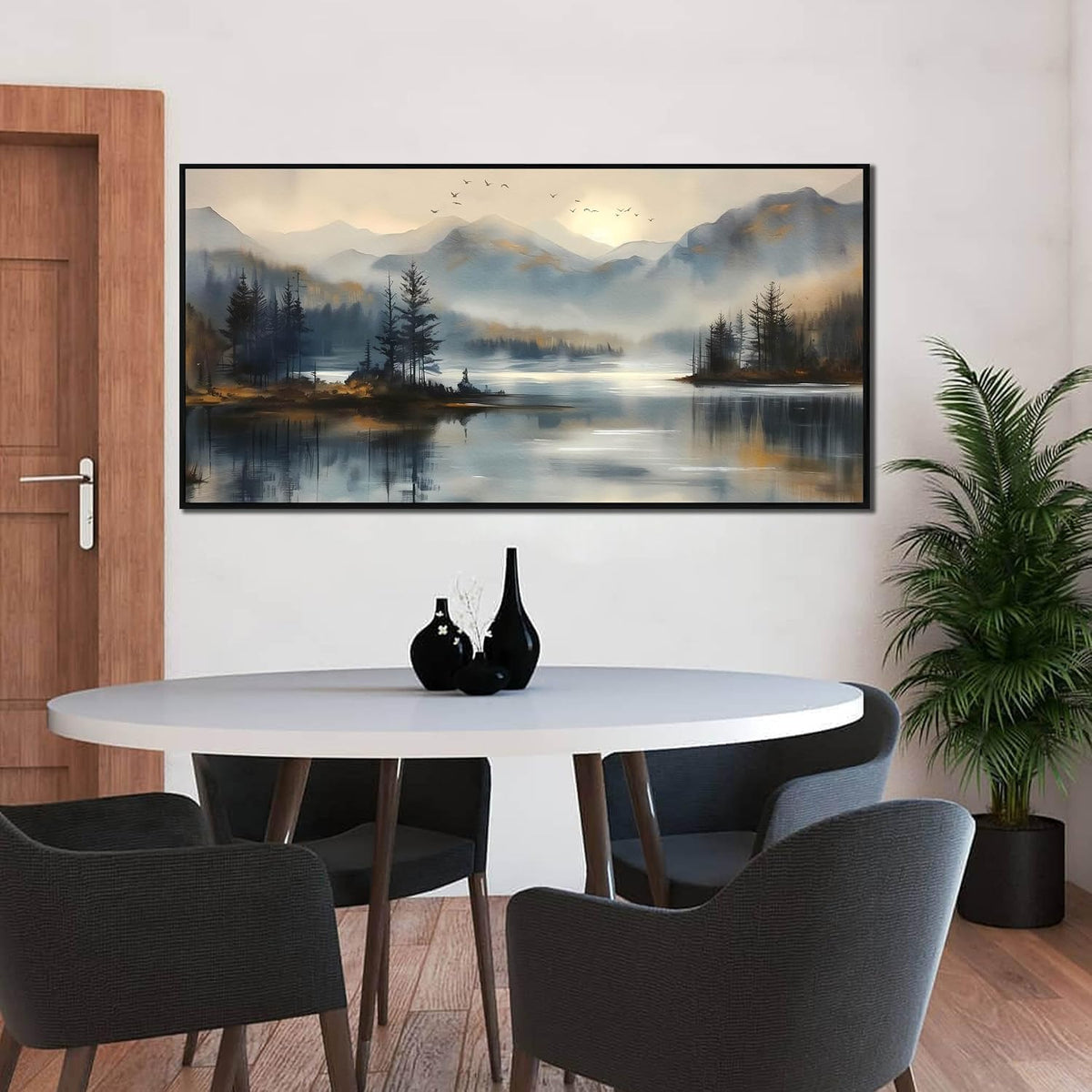 Landscape Wall Art for Living Room - Mountain Art Wall Decor for Office - Large Picture Frames for Wall Size 29" X 59"
