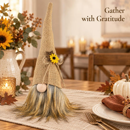 Plush Fall Gnome, Rustic Thanksgiving Decorations for Home