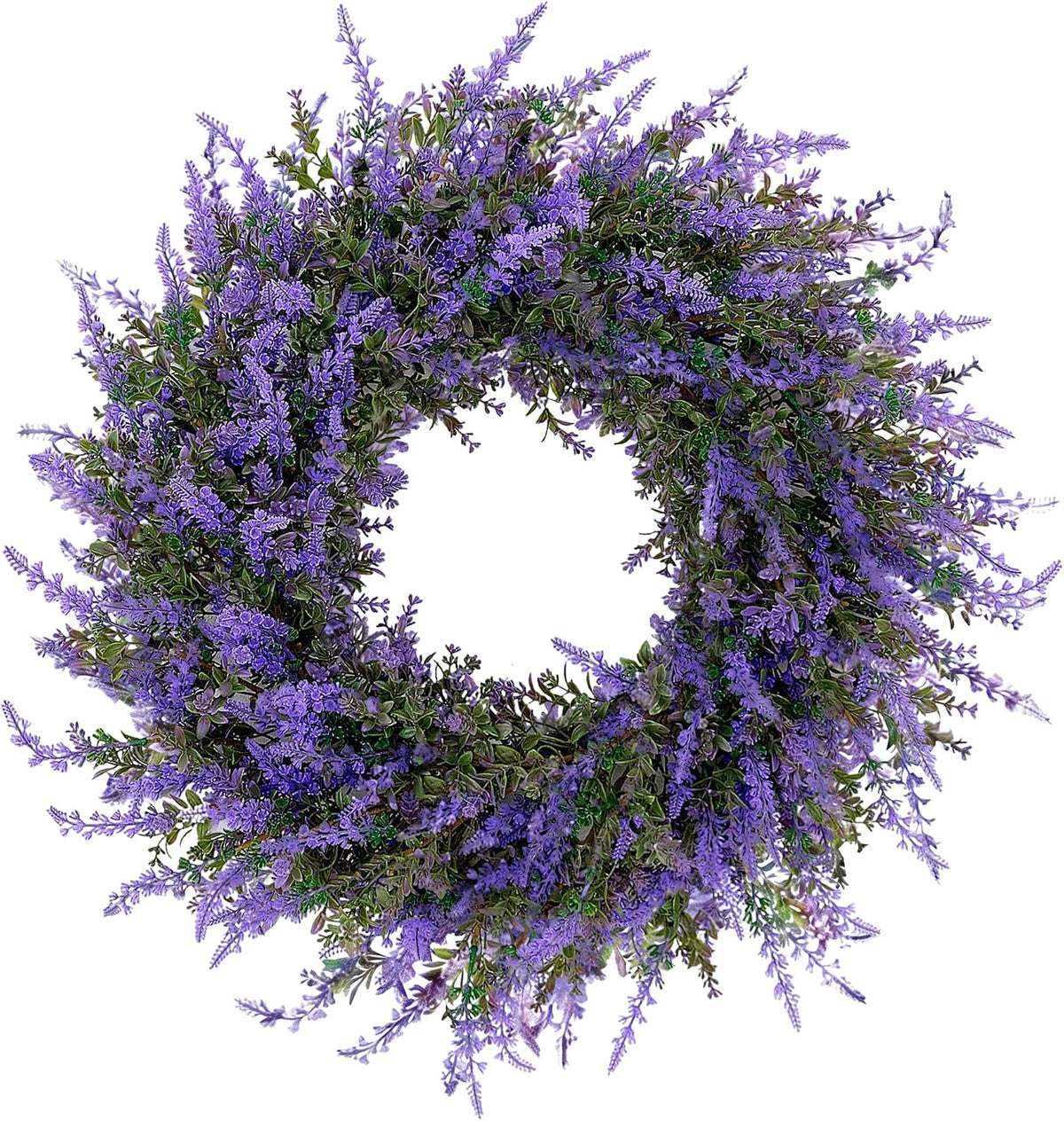 26" Purple Lavender and Eucalyptus Wreath - Artificial Farmhouse Front Door Decor for Porch, Window, Wall | Spring, Summer, Fall Home Decor Gift