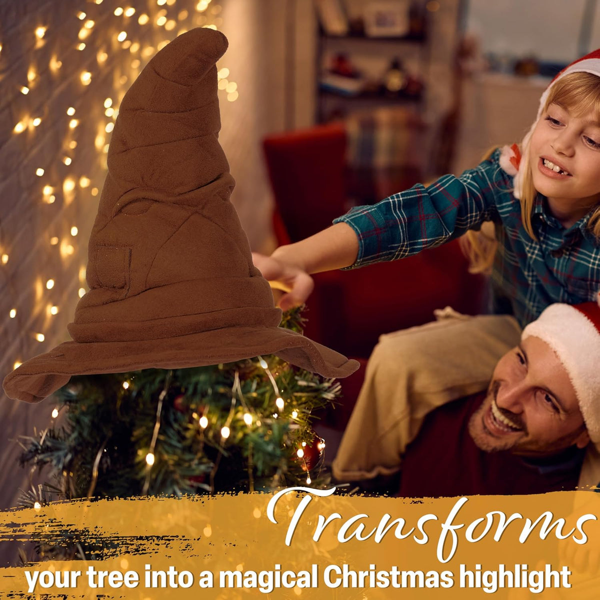 Harry Potter Gifts Christmas Tree Topper, Sorting Hat Hogwarts Christmas Decorations, Home Office Indoor Xmas Tree Decor Secret Santa