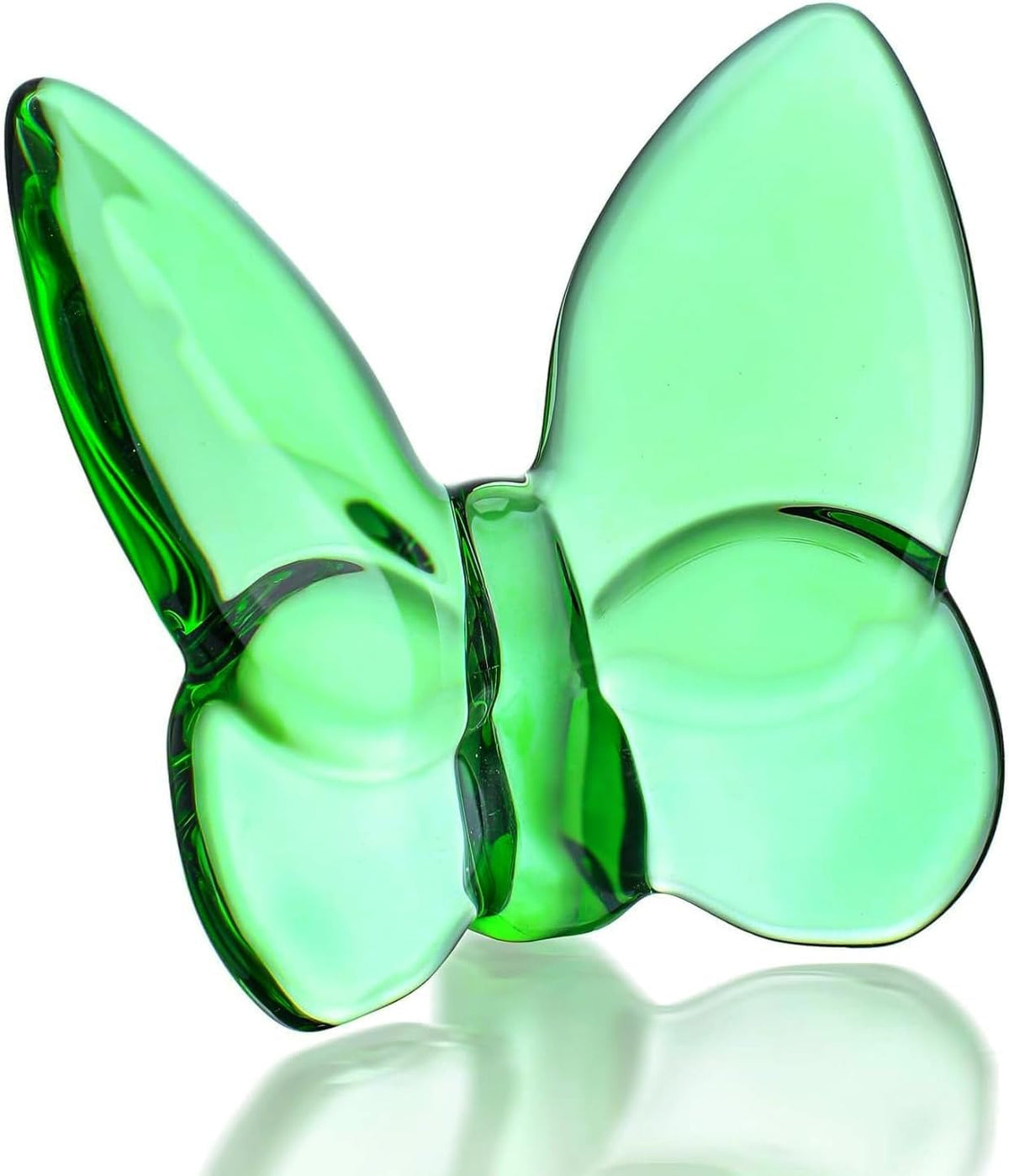 3" Crystal Butterfly Figurine, Green Glass Butterfly Statue, Glass Ornament