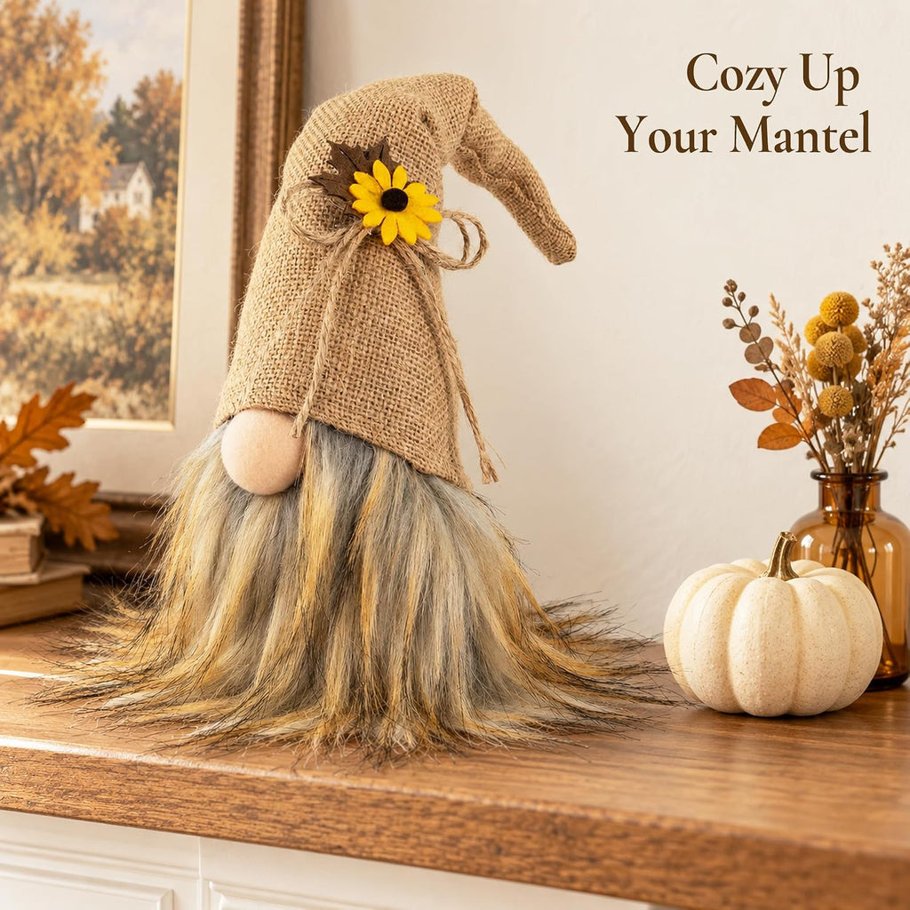 Plush Fall Gnome, Rustic Thanksgiving Decorations for Home