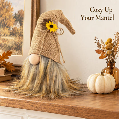 Plush Fall Gnome, Rustic Thanksgiving Decorations for Home