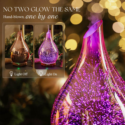 Essential Oil Diffuser 280Ml Handmade Glass Diffuser 7H Runtime