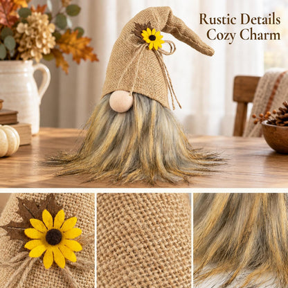 Plush Fall Gnome, Rustic Thanksgiving Decorations for Home