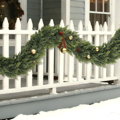1Pcs 16FT Lifelike Touch Artificial Cedar Garland for Christmas Home Decor