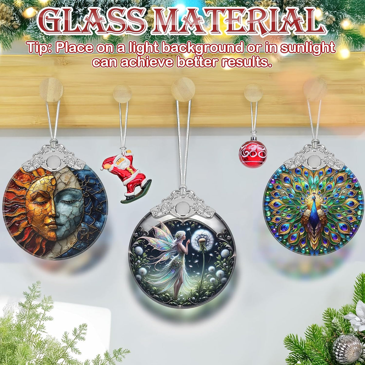 Christmas Ornament, 2026 Ornaments for Christmas Tree, Stained Glass Hanging Ornament, Holiday Ornaments, Unique Gift Idea - Fairy