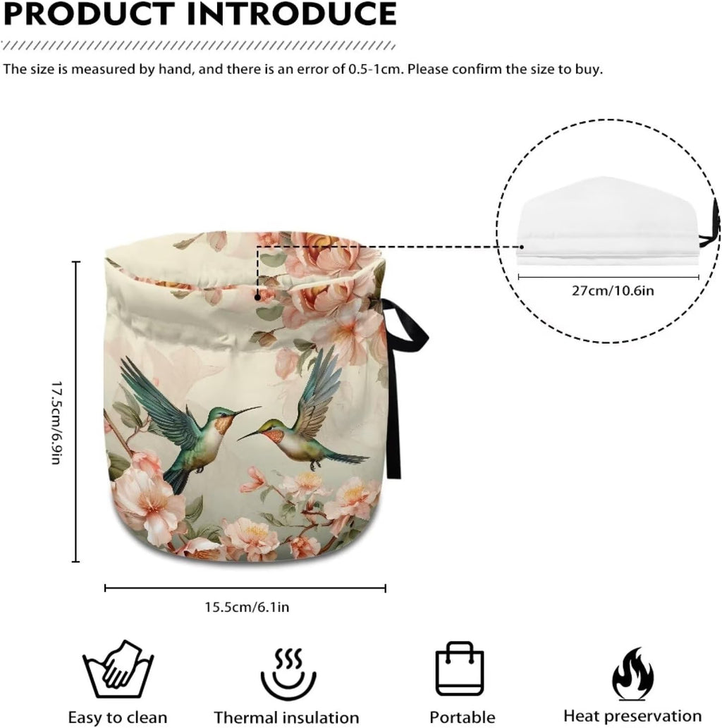 Hummingbird Tea Cozy for Teapot Insulated Rose Hibiscus Tea Pot Cozy for Keeping Warm for Gift Cup Cozy Home Kitchen Decorative