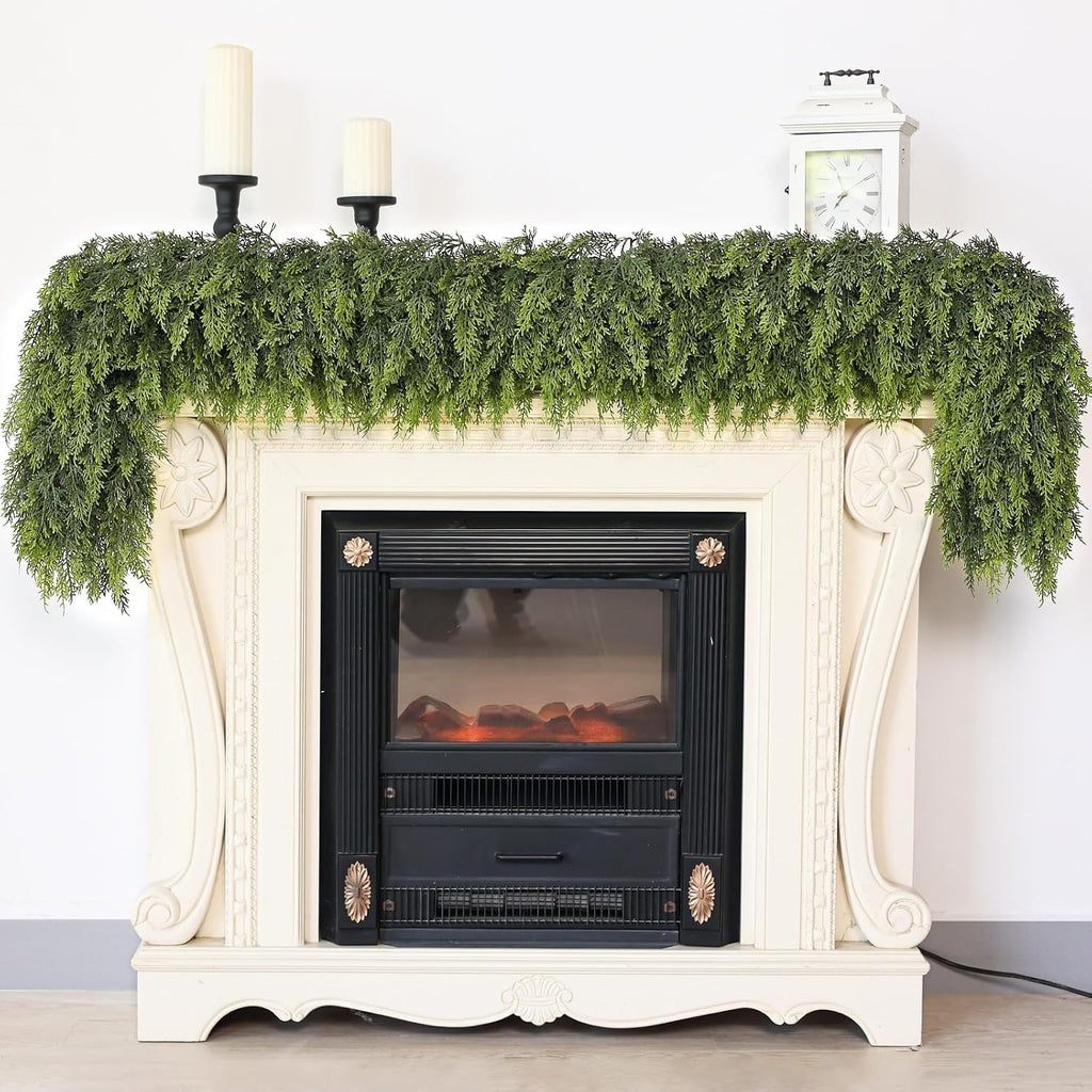 1Pcs 16FT Lifelike Touch Artificial Cedar Garland for Christmas Home Decor