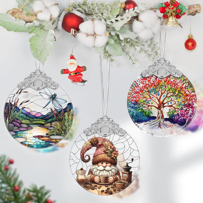 Gnome Stained Glass Ornament, Christmas Tree Decorations, Holiday Presents, Gift Exchange Ideas