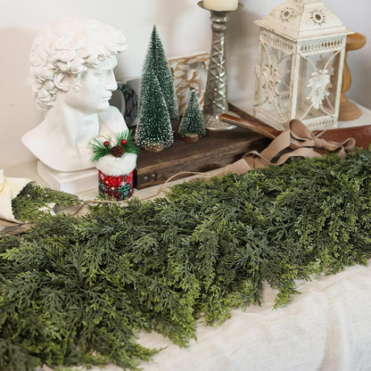 1Pcs 16FT Lifelike Touch Artificial Cedar Garland for Christmas Home Decor