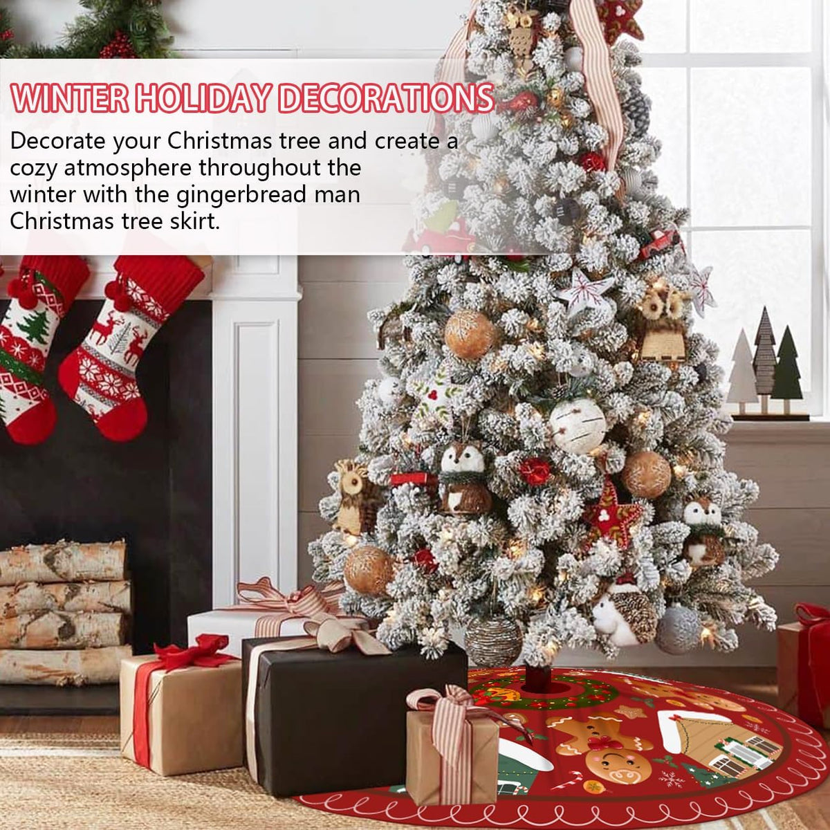 Gingerbread Christmas Decorations Christmas Tree Skirt 48Inch