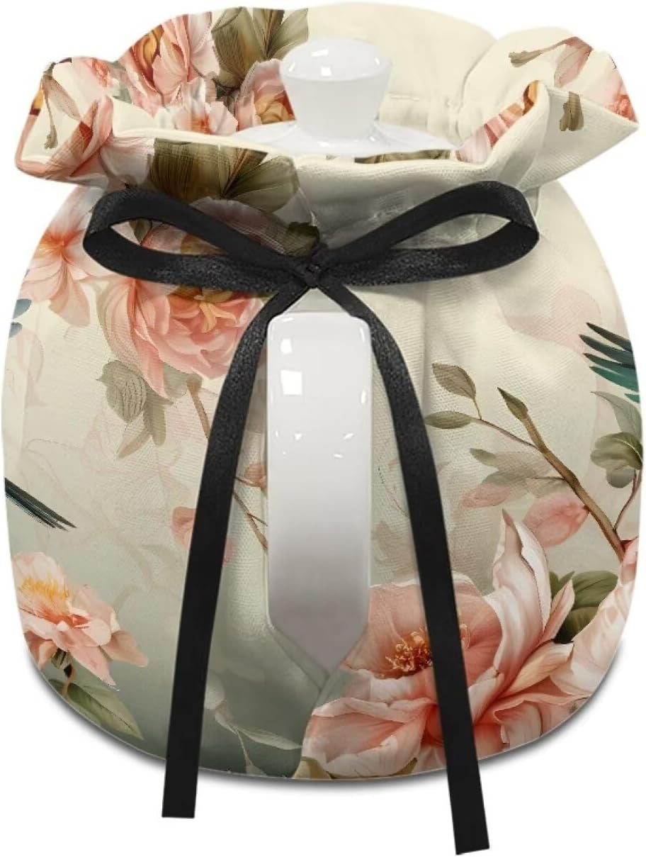 Hummingbird Tea Cozy for Teapot Insulated Rose Hibiscus Tea Pot Cozy for Keeping Warm for Gift Cup Cozy Home Kitchen Decorative