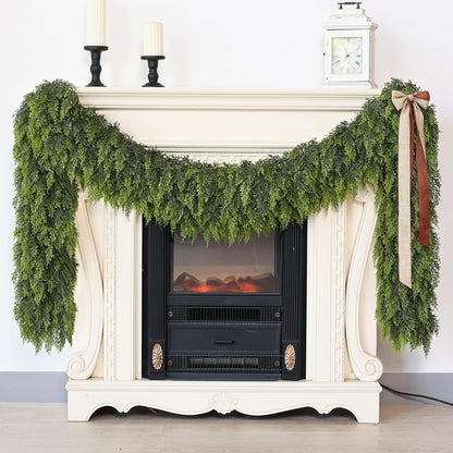 1Pcs 16FT Lifelike Touch Artificial Cedar Garland for Christmas Home Decor