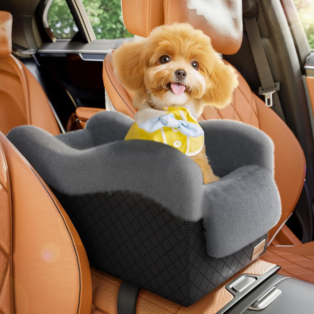 Center Console Dog Car Seat for Small Dogs under 11Lbs, Grey
