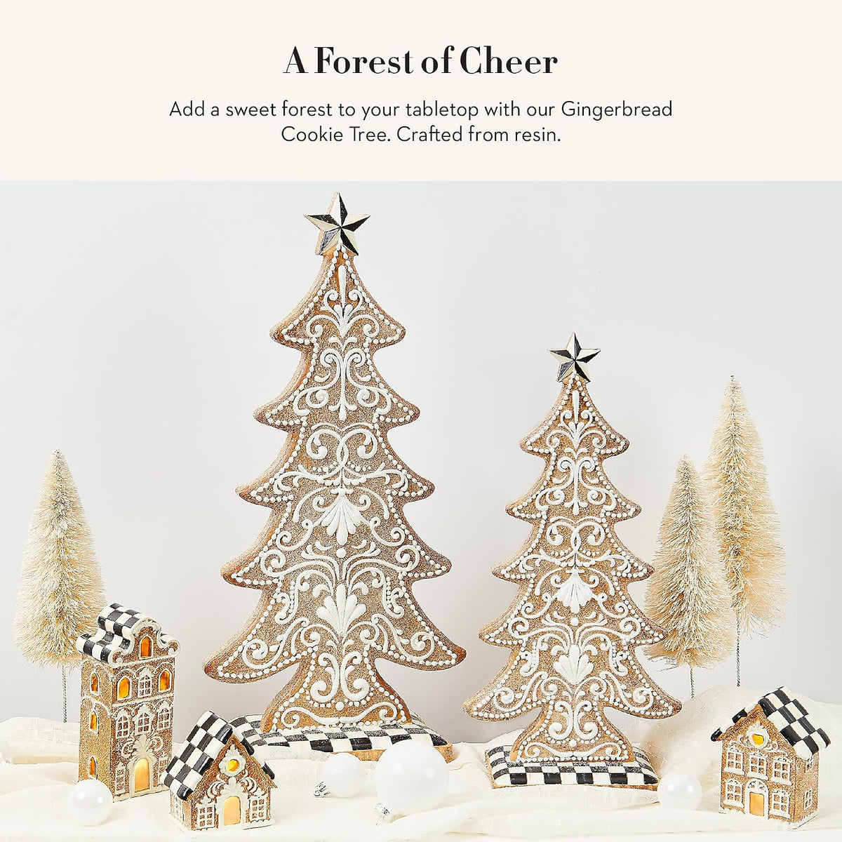 MACKENZIE-CHILDS Tabletop Tree, Small, Gingerbread Cookie