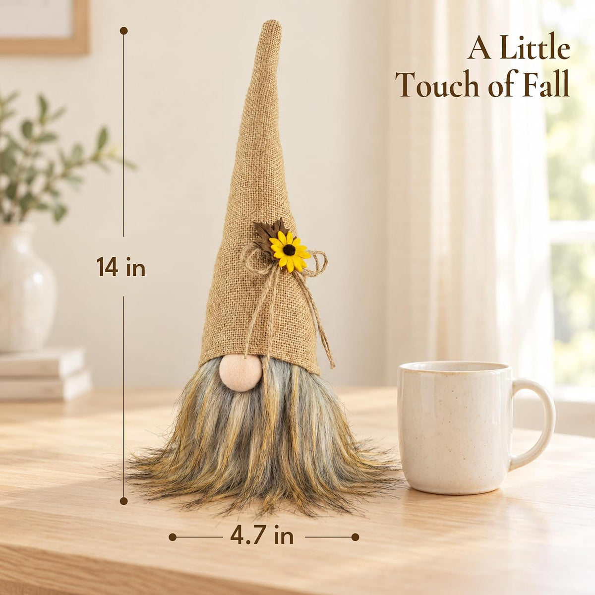 Plush Fall Gnome, Rustic Thanksgiving Decorations for Home