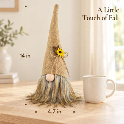 Plush Fall Gnome, Rustic Thanksgiving Decorations for Home