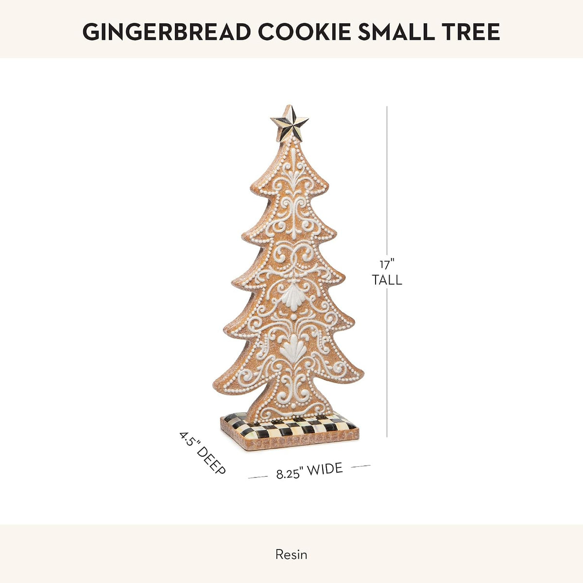 MACKENZIE-CHILDS Tabletop Tree, Small, Gingerbread Cookie