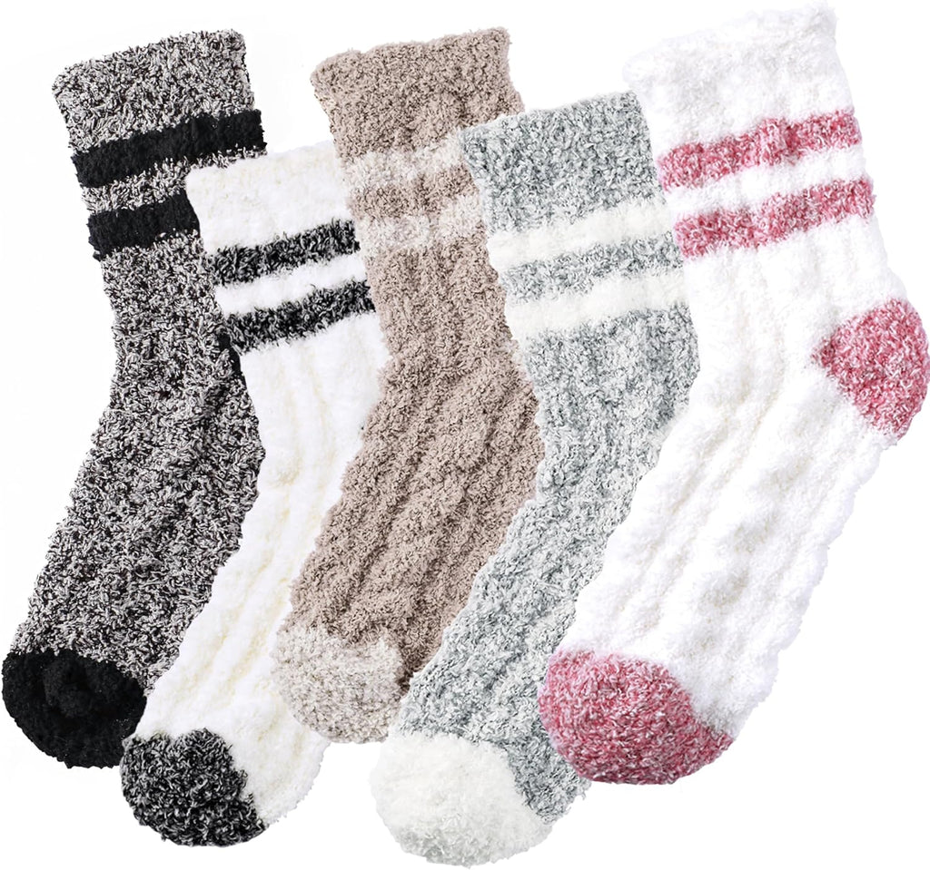 Fuzzy Socks for Women - Fluffy Cozy Slipper Socks for Women, Women'S Ultra Soft Winter Thick Warm Fuzzy Sleeping Sock for Home, Candy Colorful