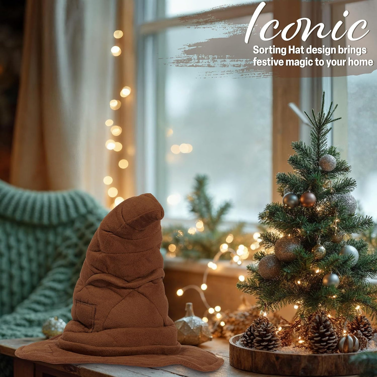 Harry Potter Gifts Christmas Tree Topper, Sorting Hat Hogwarts Christmas Decorations, Home Office Indoor Xmas Tree Decor Secret Santa