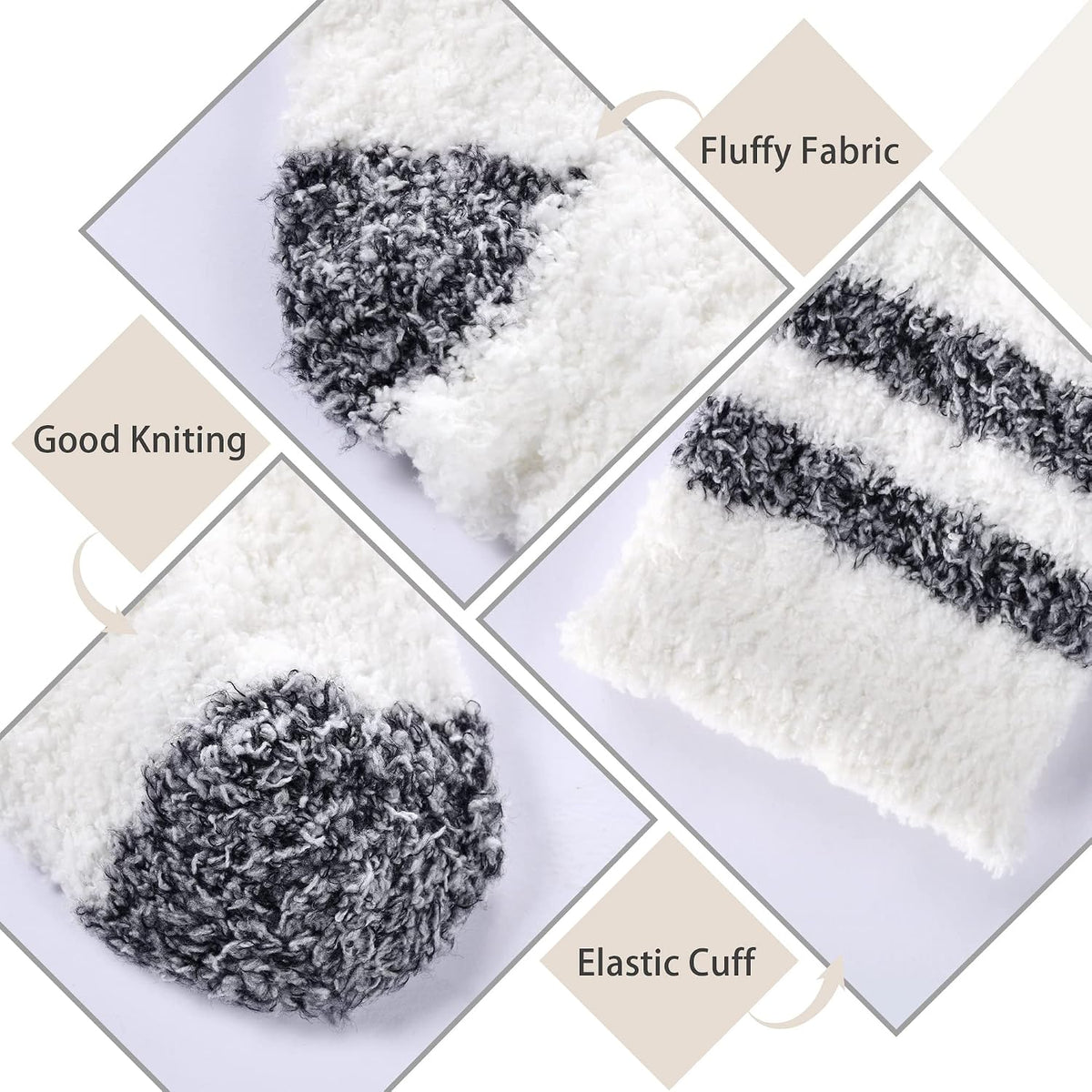 Fuzzy Socks for Women - Fluffy Cozy Slipper Socks for Women, Women'S Ultra Soft Winter Thick Warm Fuzzy Sleeping Sock for Home, Candy Colorful